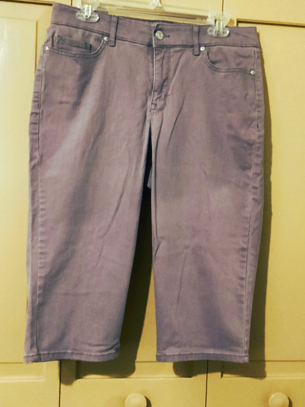 Gloria Vanderbilt Curvy, Lavender Capris with "All Around Slimming" Size 10.